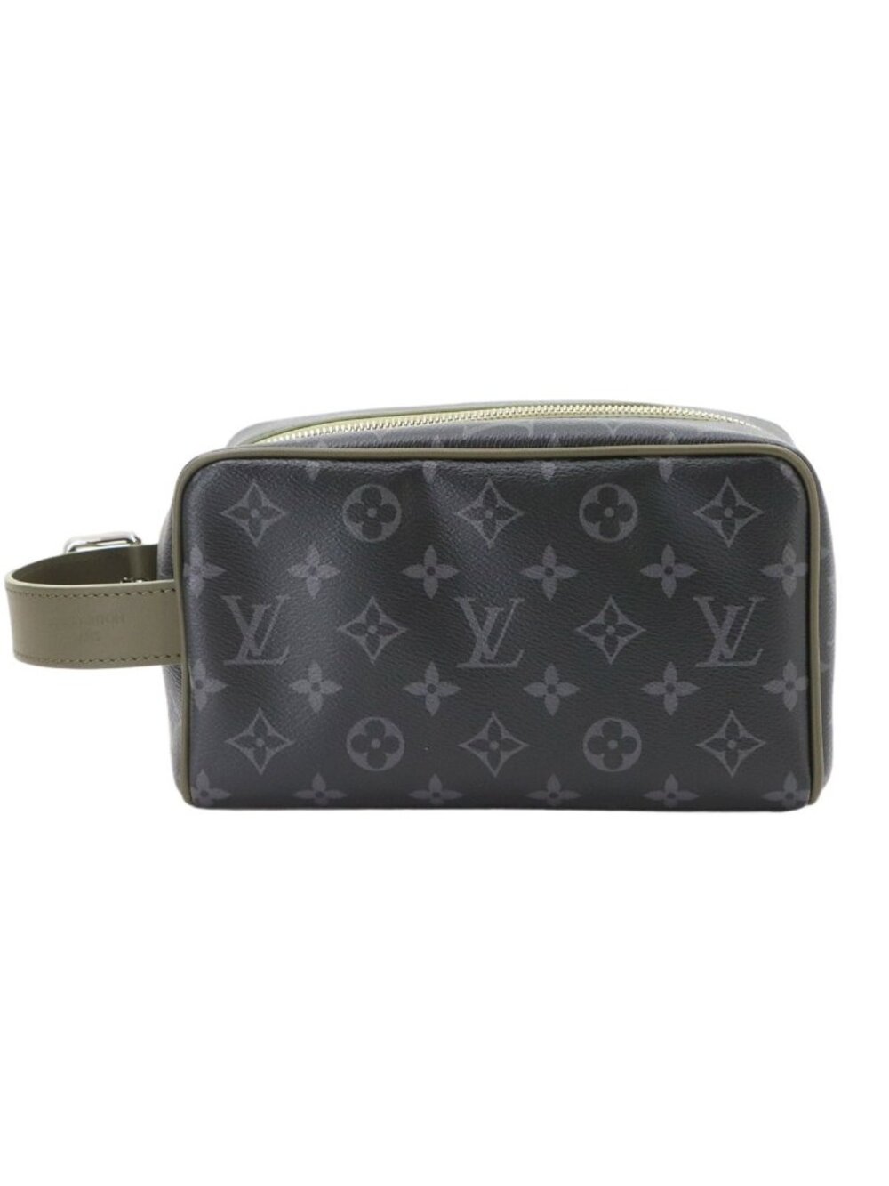Louis Vuitton Monogram Eclipse Rocker Dopp Kit Hand Bag Khaki Green